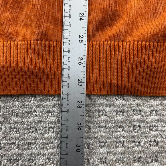 Tommy Hilfiger Argyle Sweater Men Large L Orange White Diamond Pattern Preppy - Picture 8 of 8